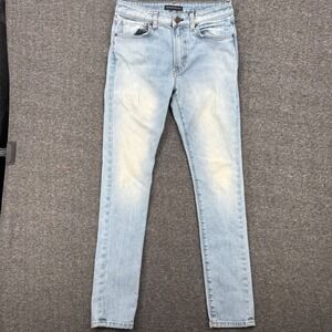 Monfrere Mens Tapered Skinny Jeans 30 Light Wash Denim Slim Fit Pants Light Blue
